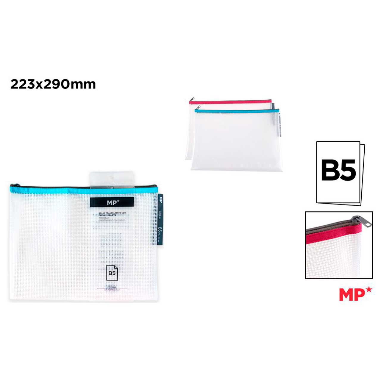Bolsa Transparente Eva con Cremallera B5