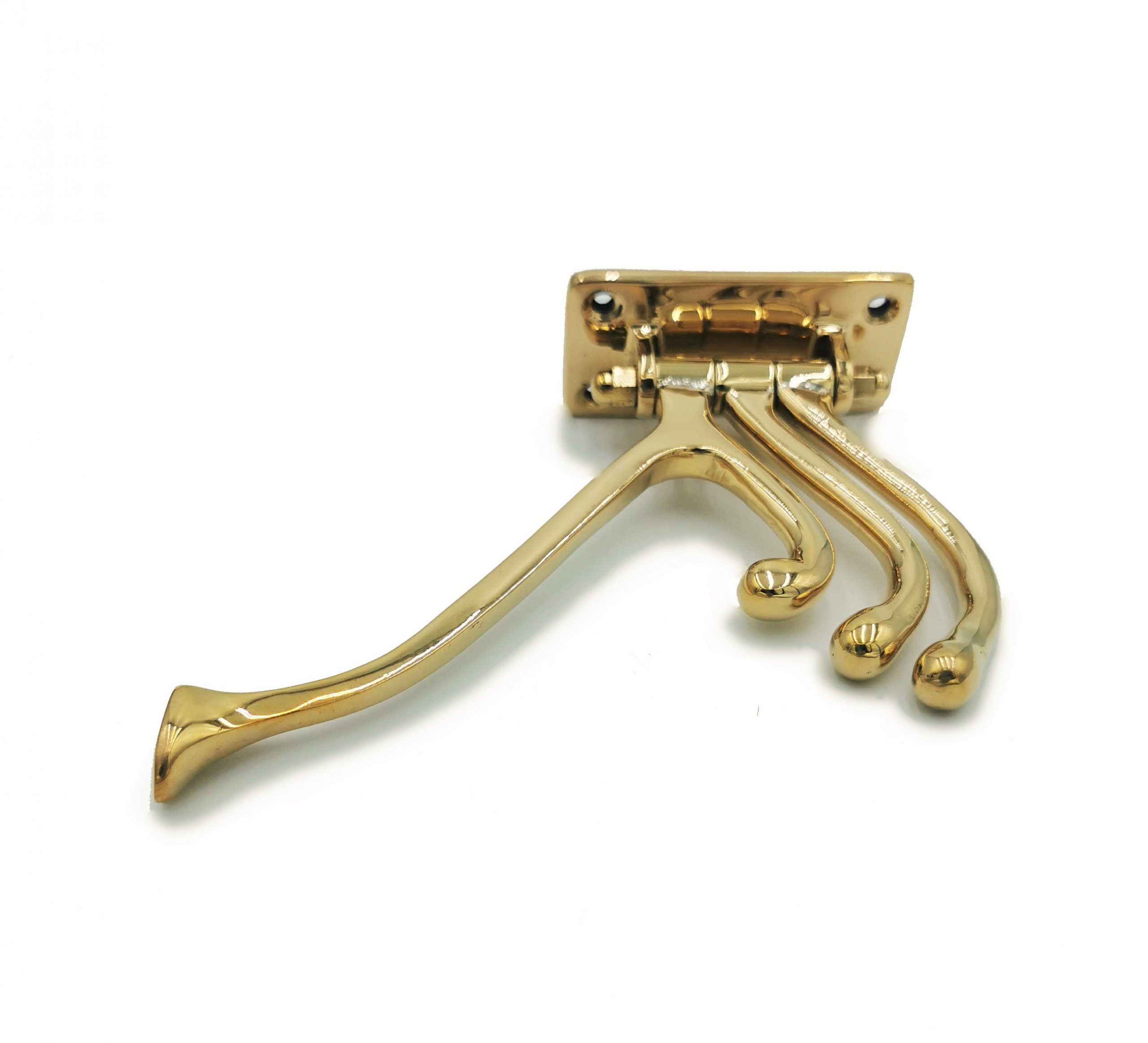 Colgador Perchero Plegable de Pared Estilo Náutico – Cuatro Ganchos Latón – Diseño Elegante Original y que Ocupa Mínimo Espacio – Pared o Puerta (15x12x4cm) - Imagen 2